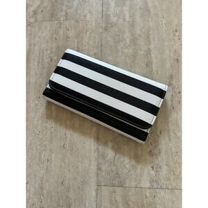 Kut From The Kloth Wallet Slim Striped Black White Vegan Leather